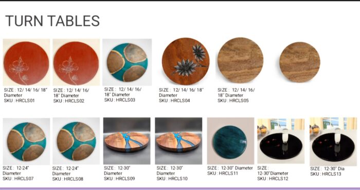 Wooden turn dining tables